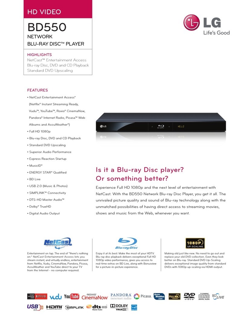 LG BD550 Specifications