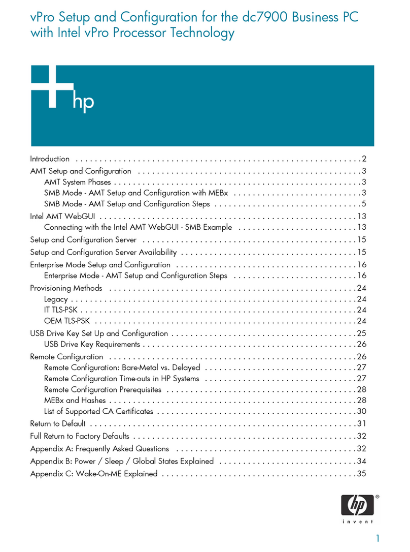HP dc7900 - Convertible Minitower PC User manual