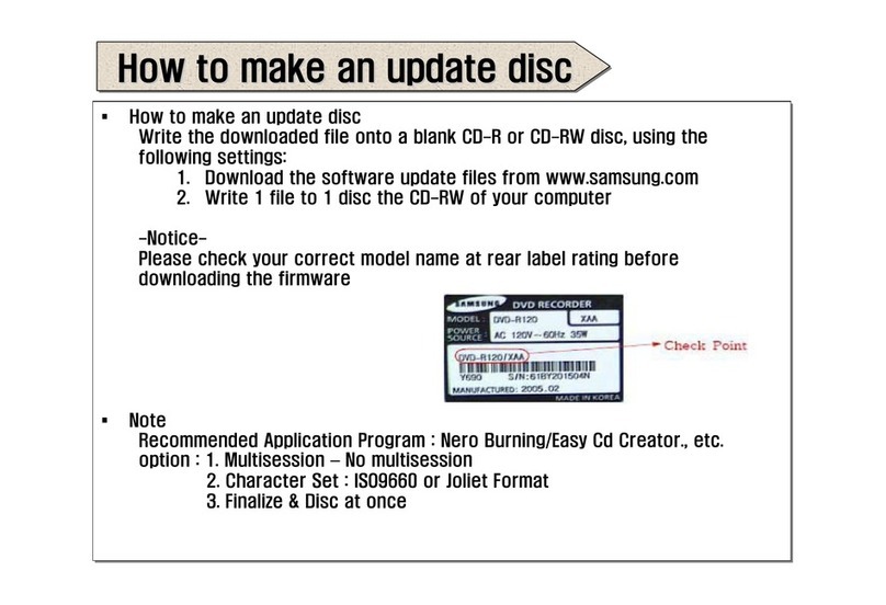 Samsung DVD-R157 Update guide