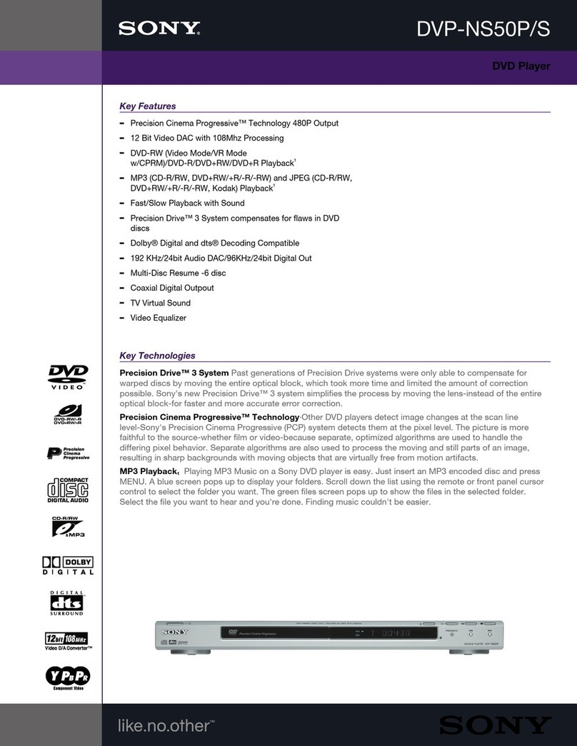 Sony DVP-NS50P/S - Cd/dvd Player Specifications
