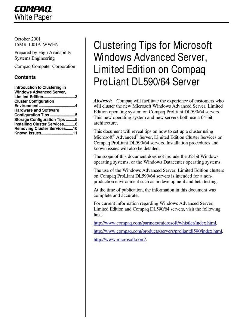 Compaq DL590 - HP ProLiant - 1 GB RAM Quick reference guide