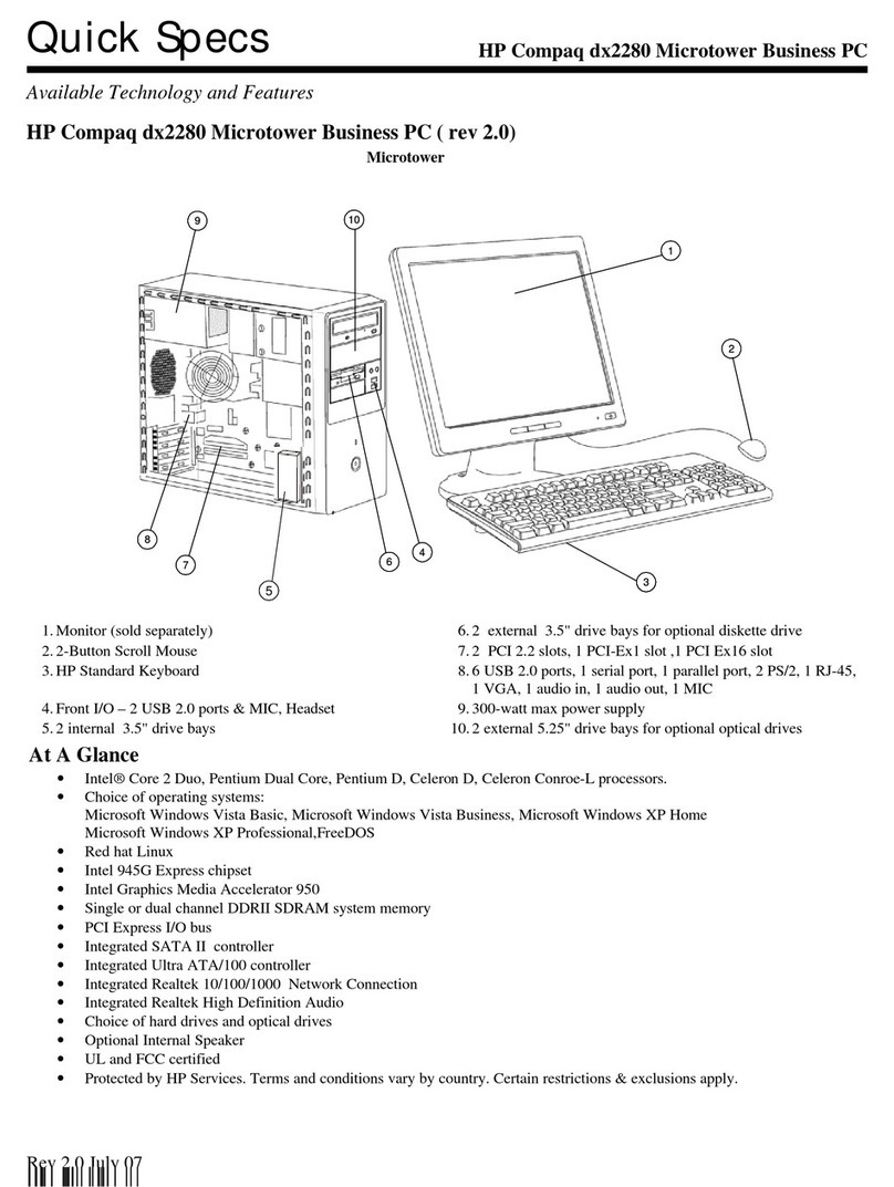 HP dx2280 - Microtower PC User instructions