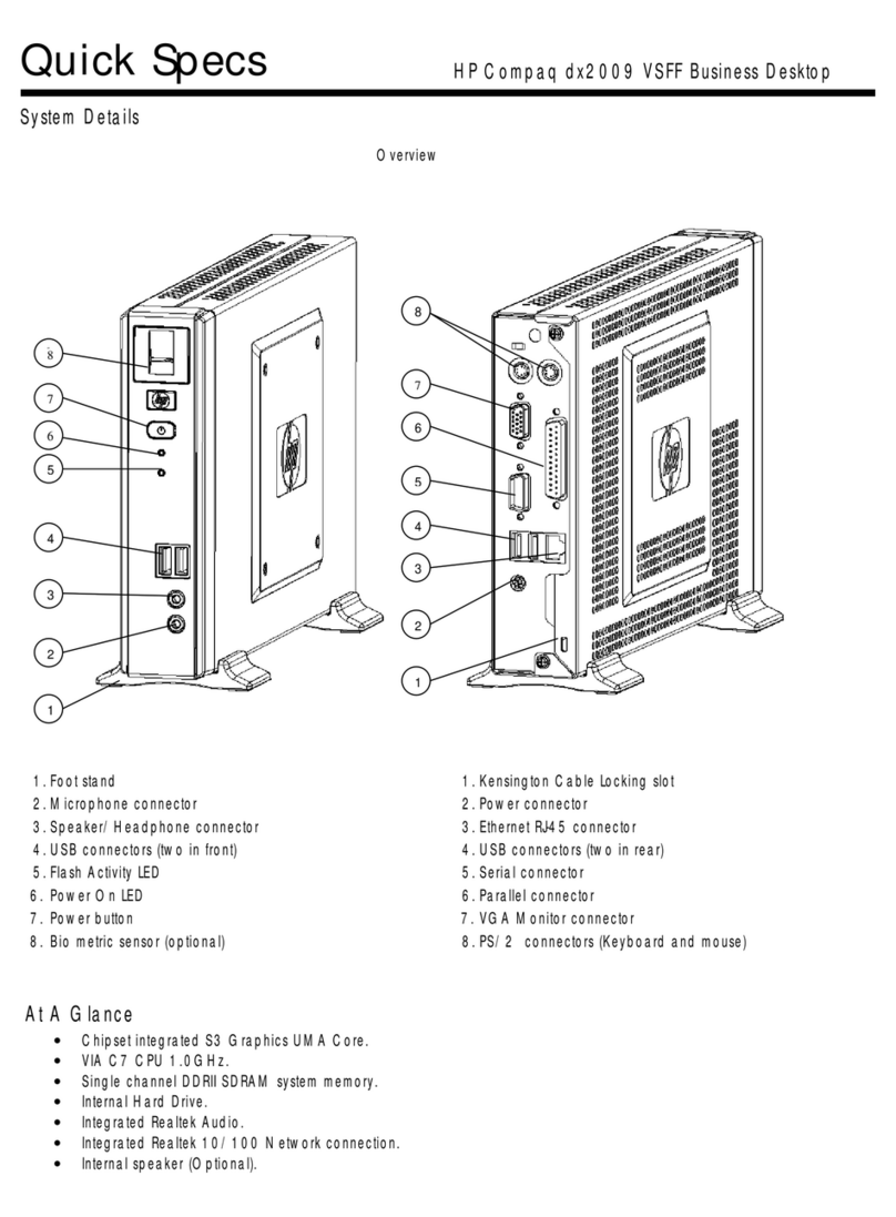 HP dx2009 - Very Small Form Factor PC User instructions