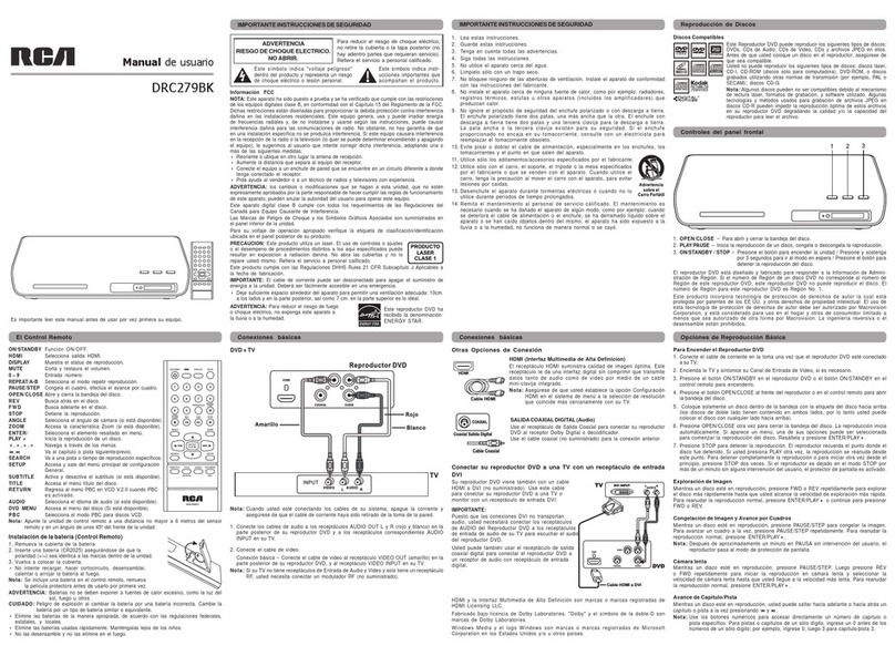 RCA DRC279BK Instruction Manual