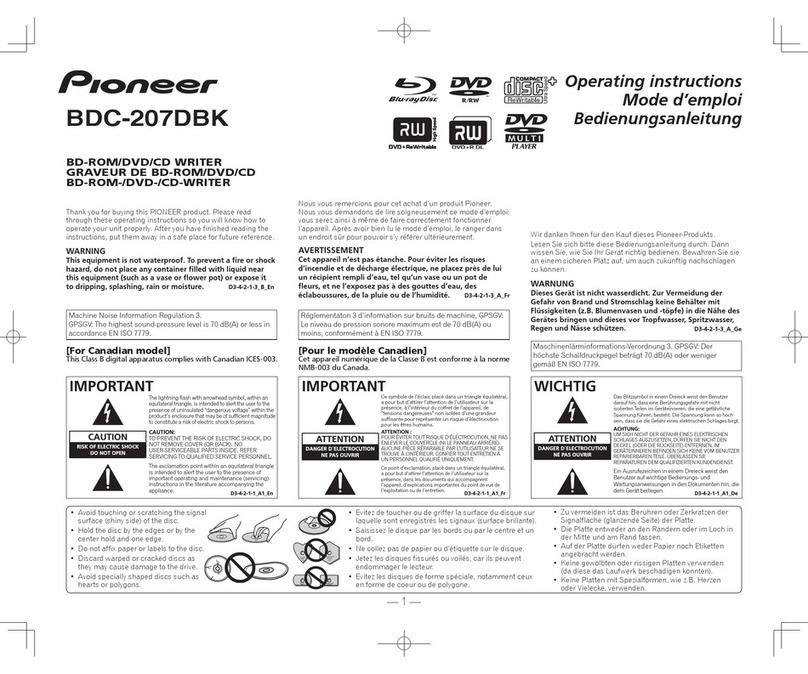 Pioneer BDC-207DBK User manual