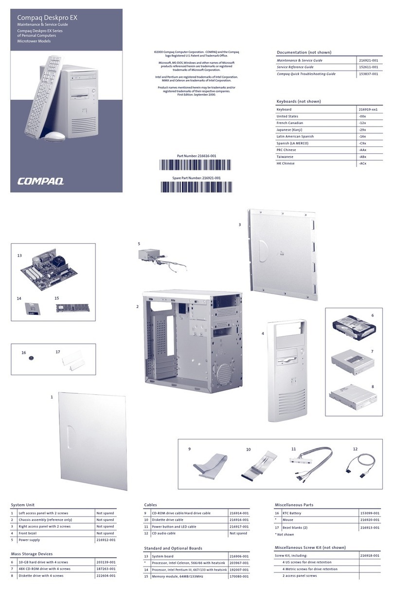 Compaq 215999-002 - Deskpro EX - 64 MB RAM User manual