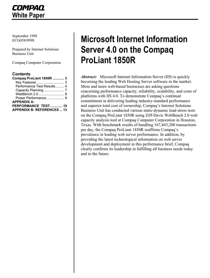 Compaq 1850R - ProLiant - 128 MB RAM Quick reference guide
