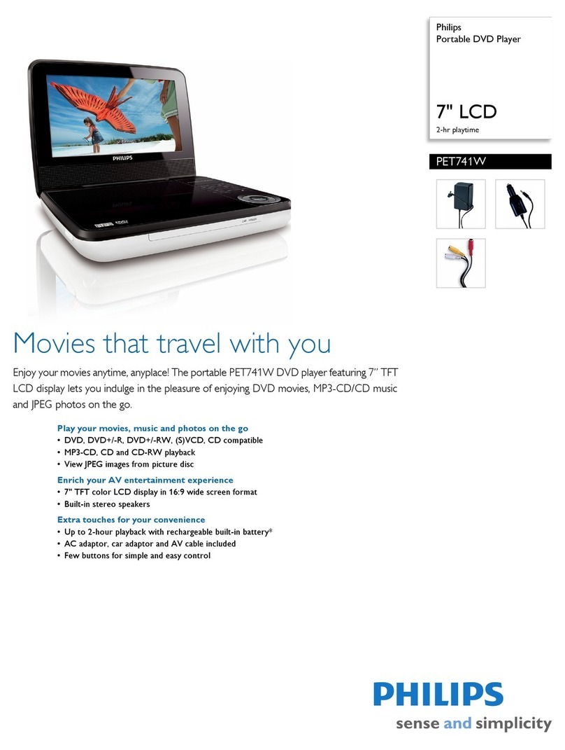 Philips PET741W Specifications