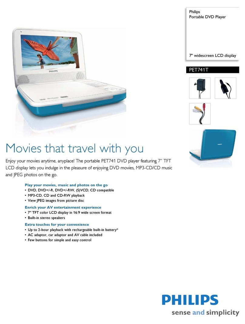 Philips PET741T Specifications