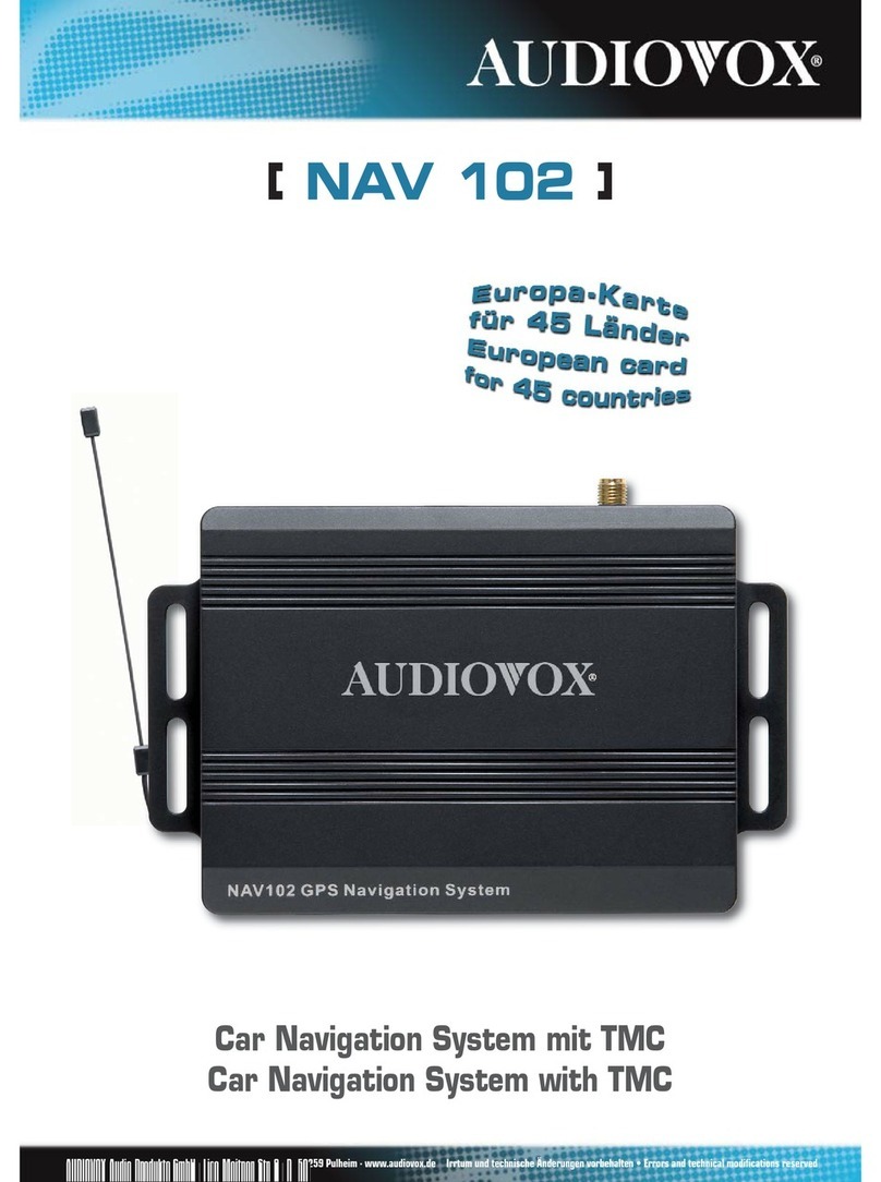 Audiovox NAV 102 - NAVIGATION SOFTWARE datasheet