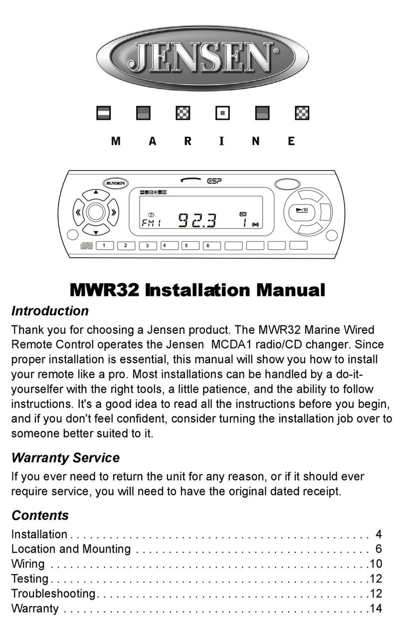 Jensen MWR32 User manual