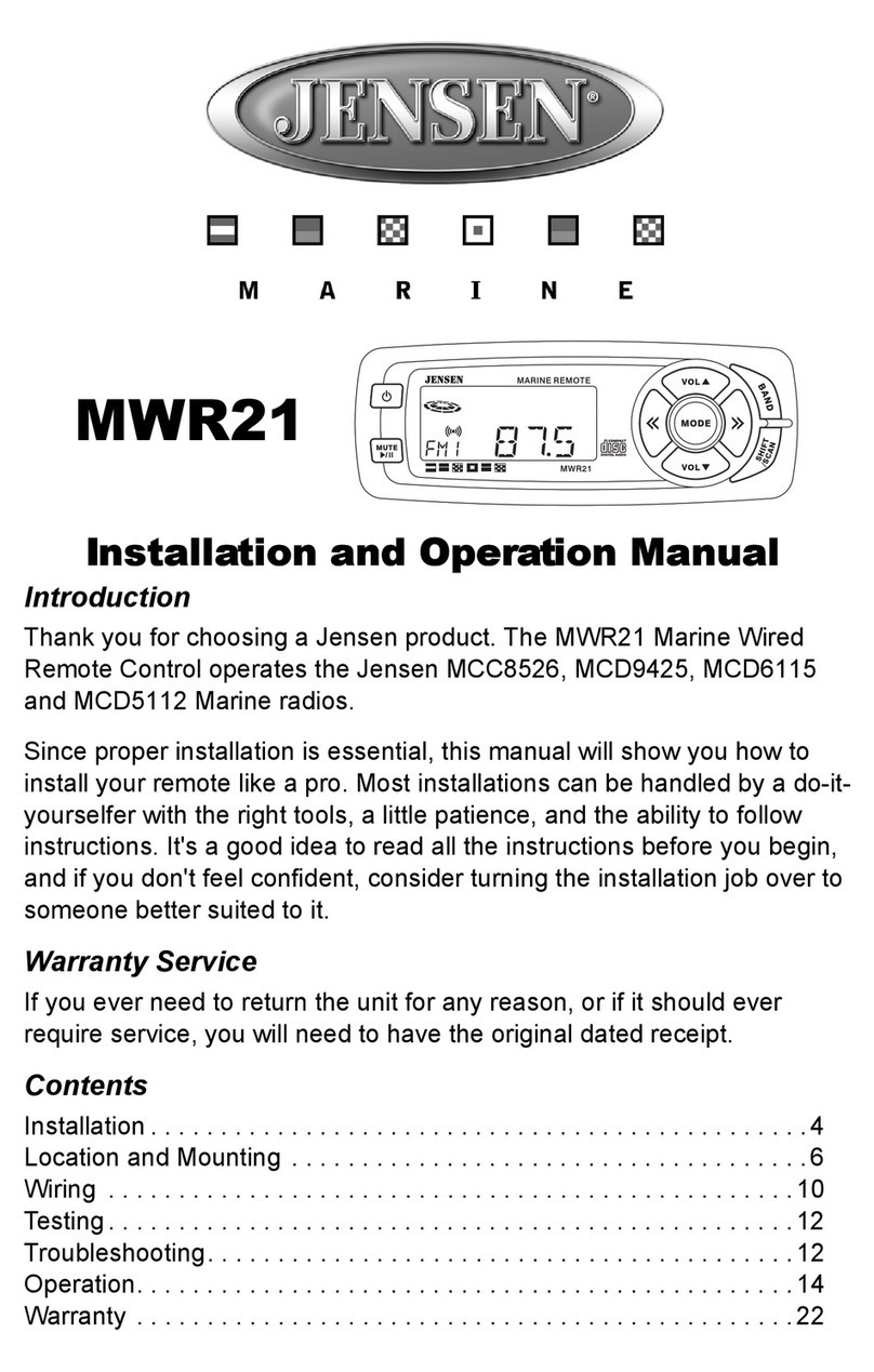 Jensen MWR21 User manual