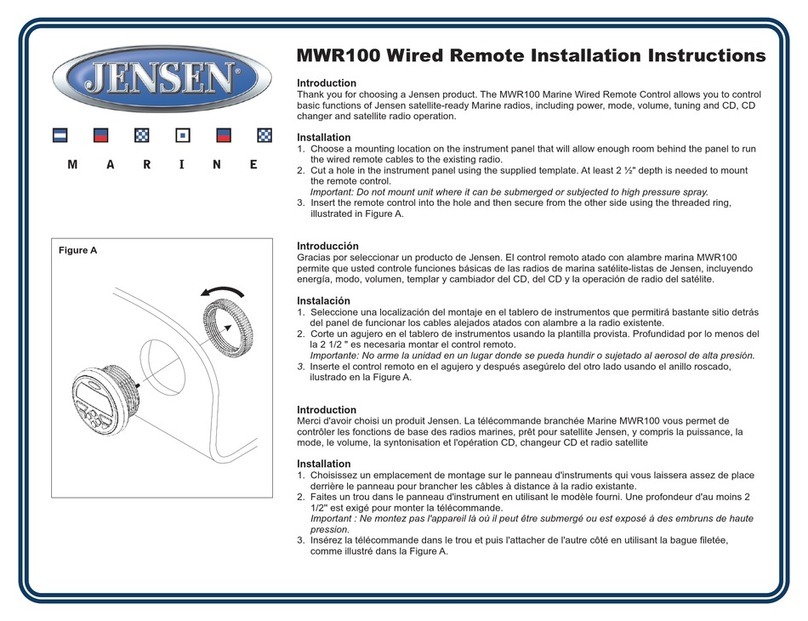 Jensen MWR100 User manual