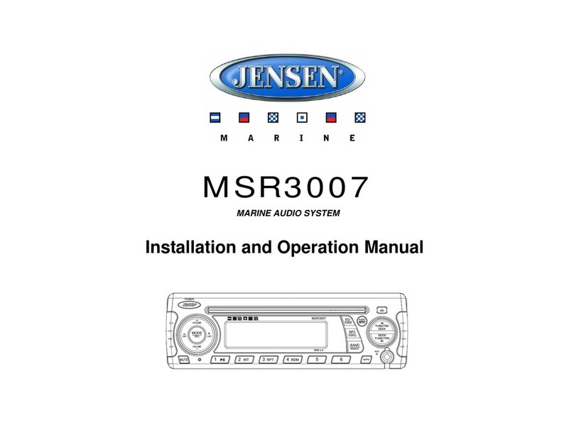 Jensen MSR3007 Installation and operation manual Jensen MSR3007 Installation and operation manual
