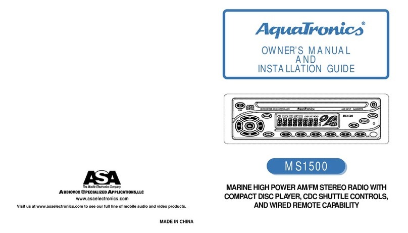 Audiovox AquaTronics MS1500 Owner's manual and installation guide