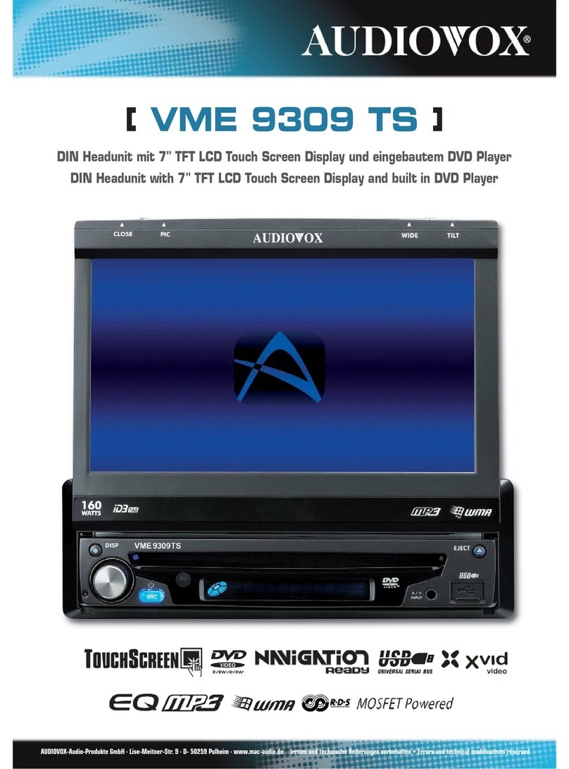 Audiovox VME 9309 TS User manual