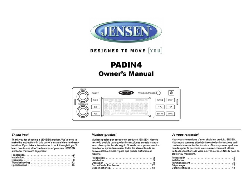 Jensen PADIN4 owner's manual