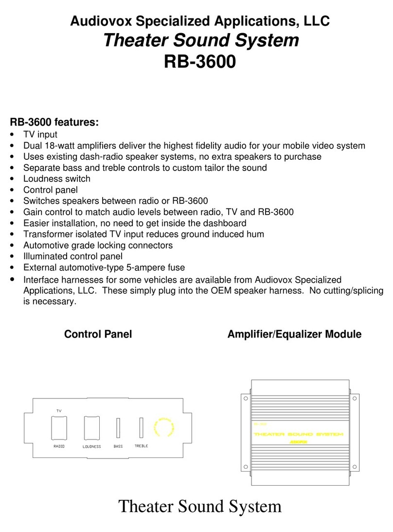 Audiovox RB-3600 installation manual