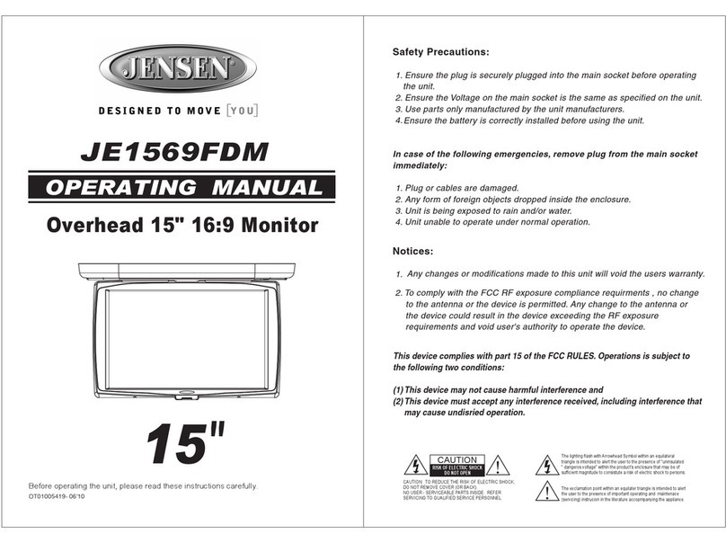 Jensen JE1569FDM User manual