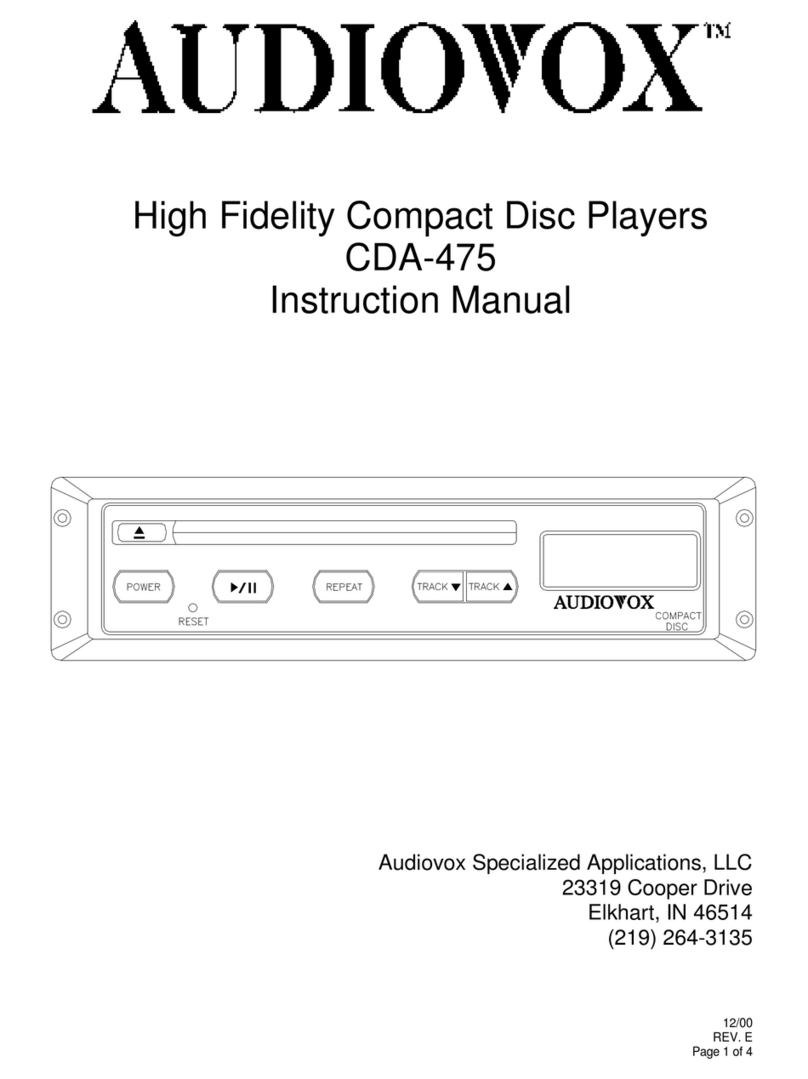 Audiovox CDA-475 User manual