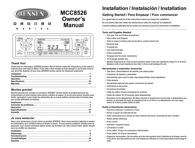 Jensen MCC8526 User manual