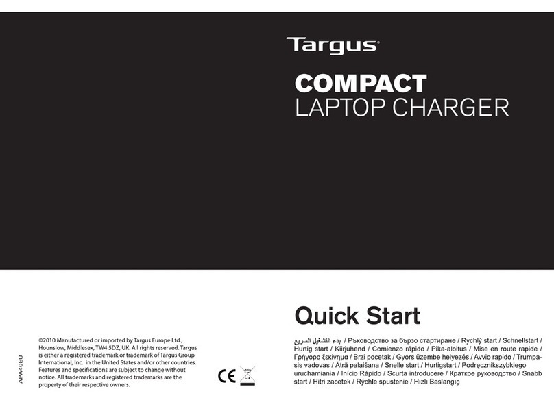 Targus COMPACT LAPTOP CHARGER User manual Targus COMPACT LAPTOP CHARGER User manual