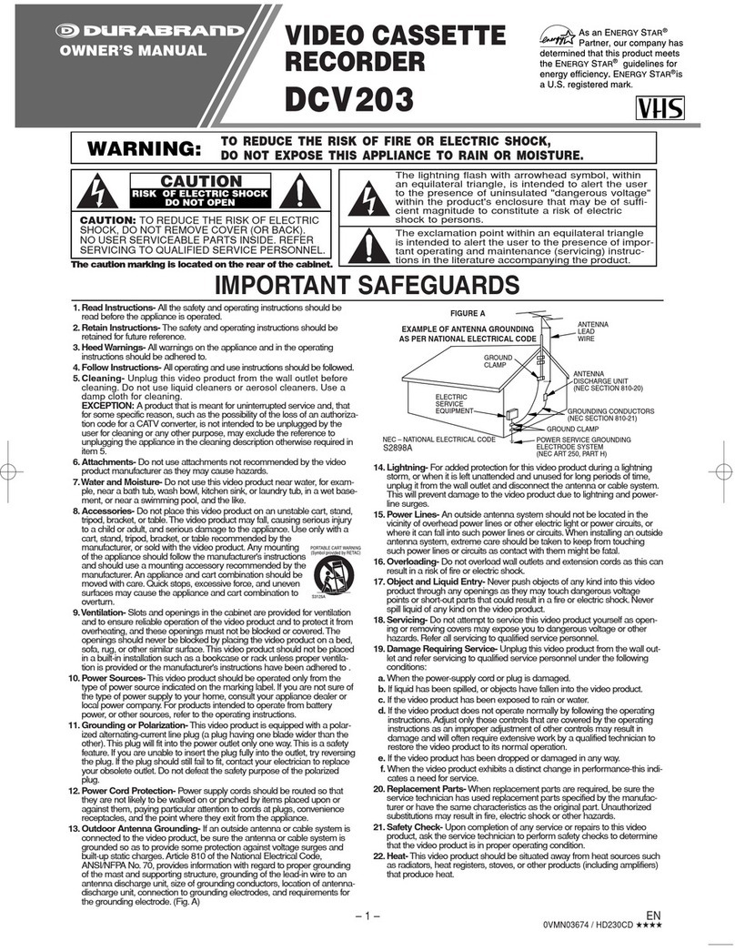 Durabrand DCV203 owner's manual