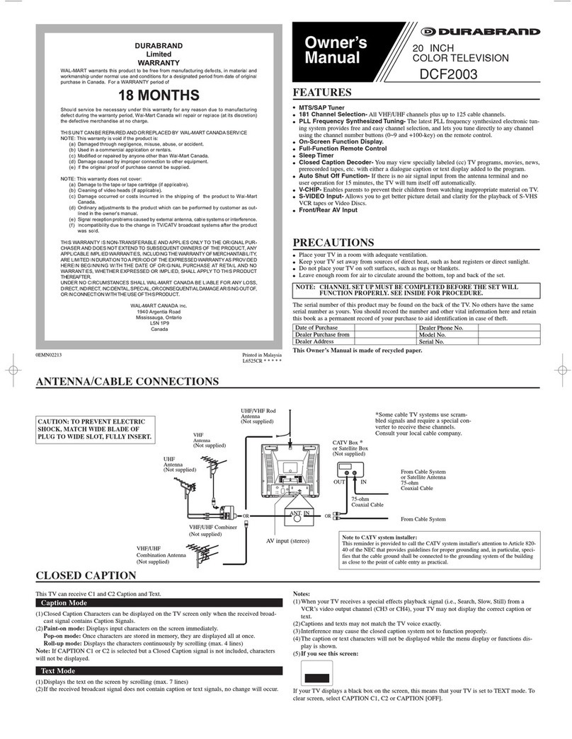 Durabrand DCF2003 User manual