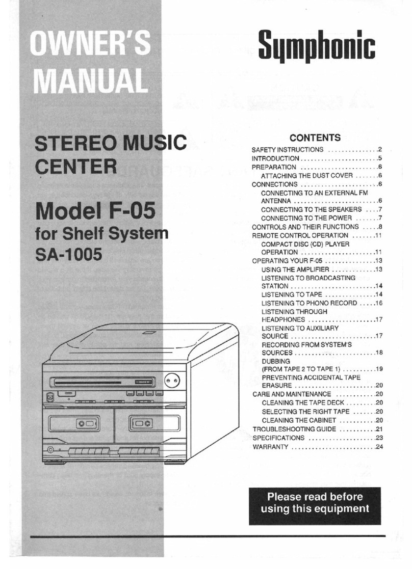 Symphonic F05 owner's manual