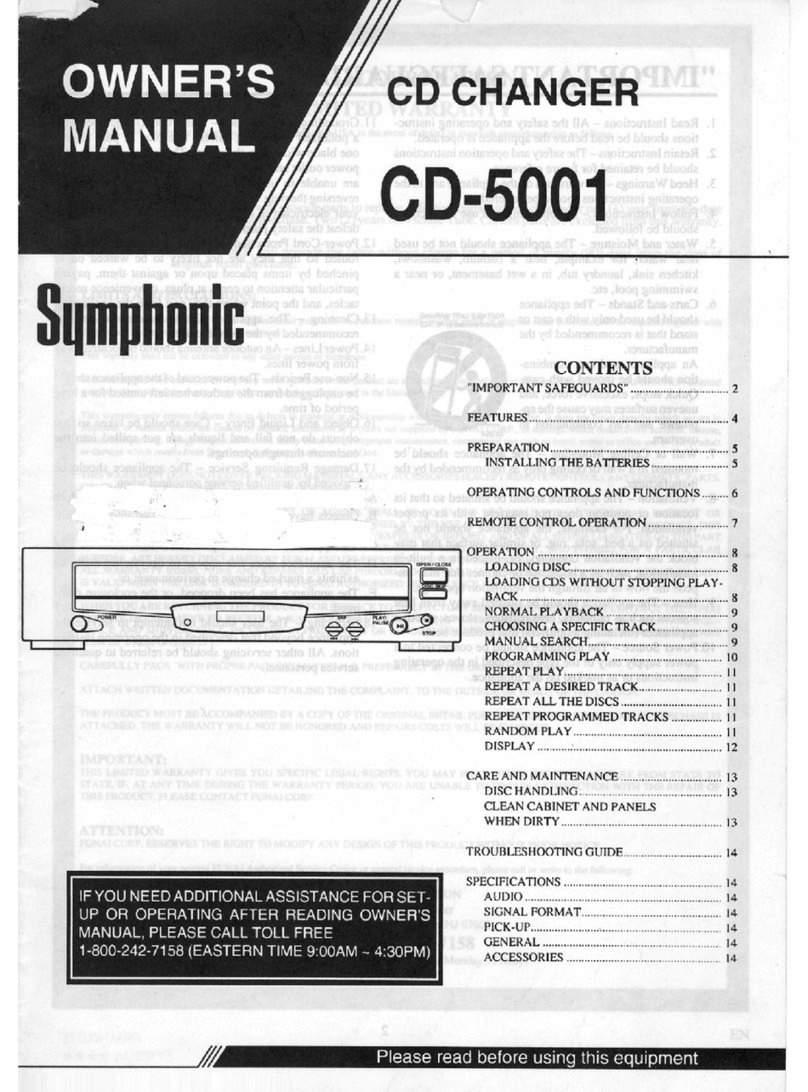 Symphonic CD5001 owner's manual