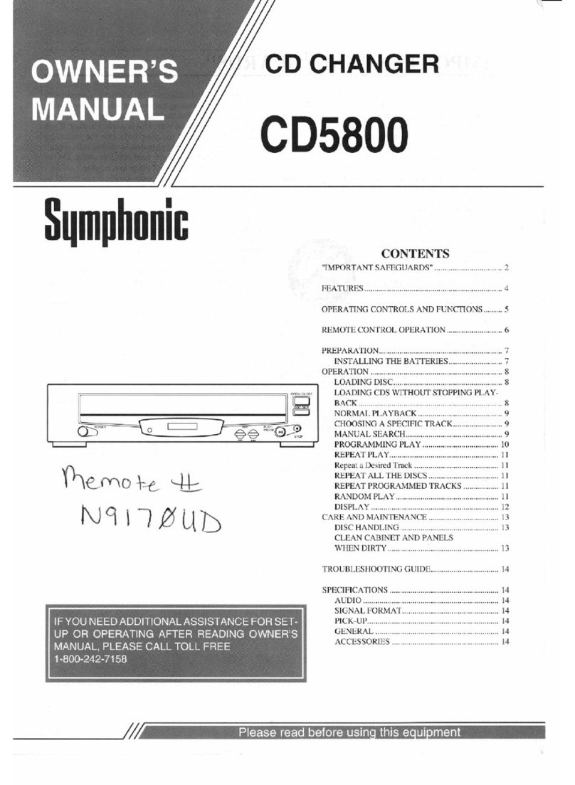 Symphonic CD5800 User manual Symphonic CD5800 User manual