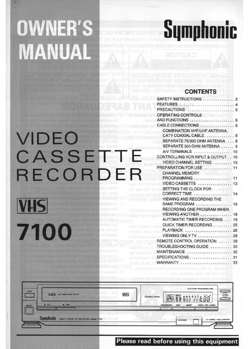 Symphonic 7100 User manual Symphonic 7100 User manual