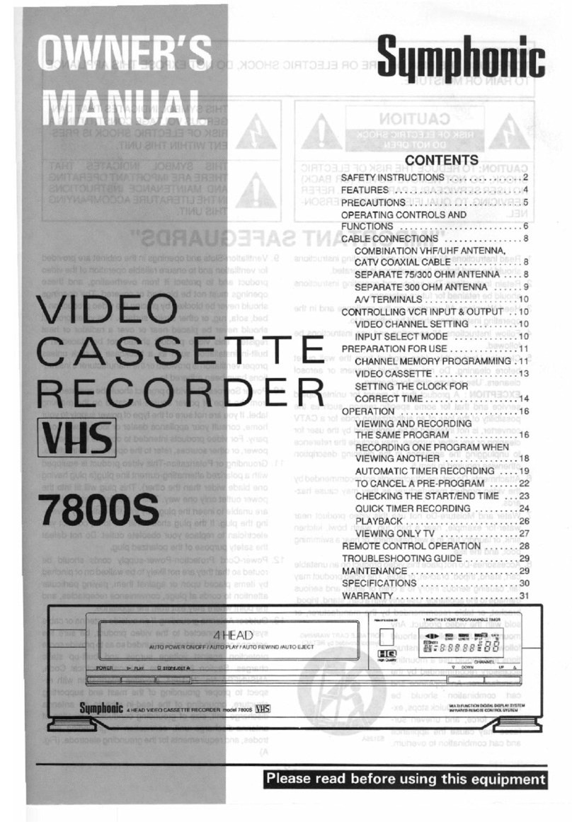 Symphonic 7800S User manual Symphonic 7800S User manual