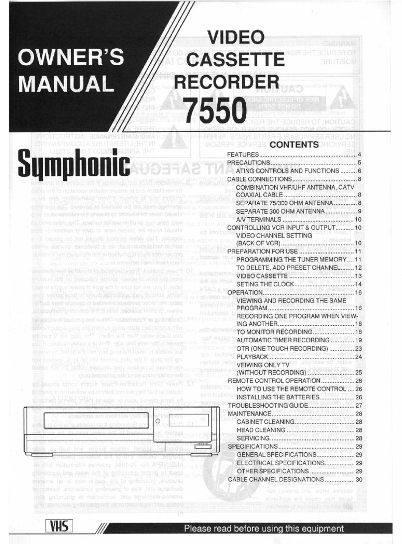 Symphonic 7550 User manual Symphonic 7550 User manual