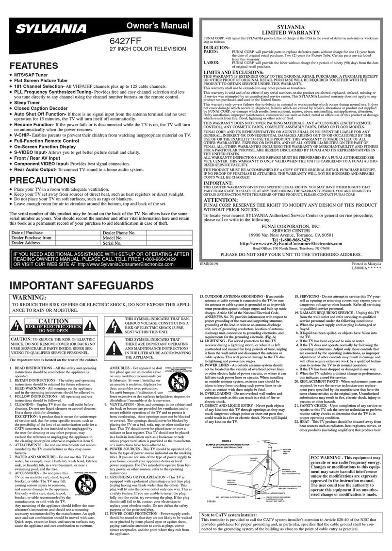 Sylvania 6427FF owner's manual
