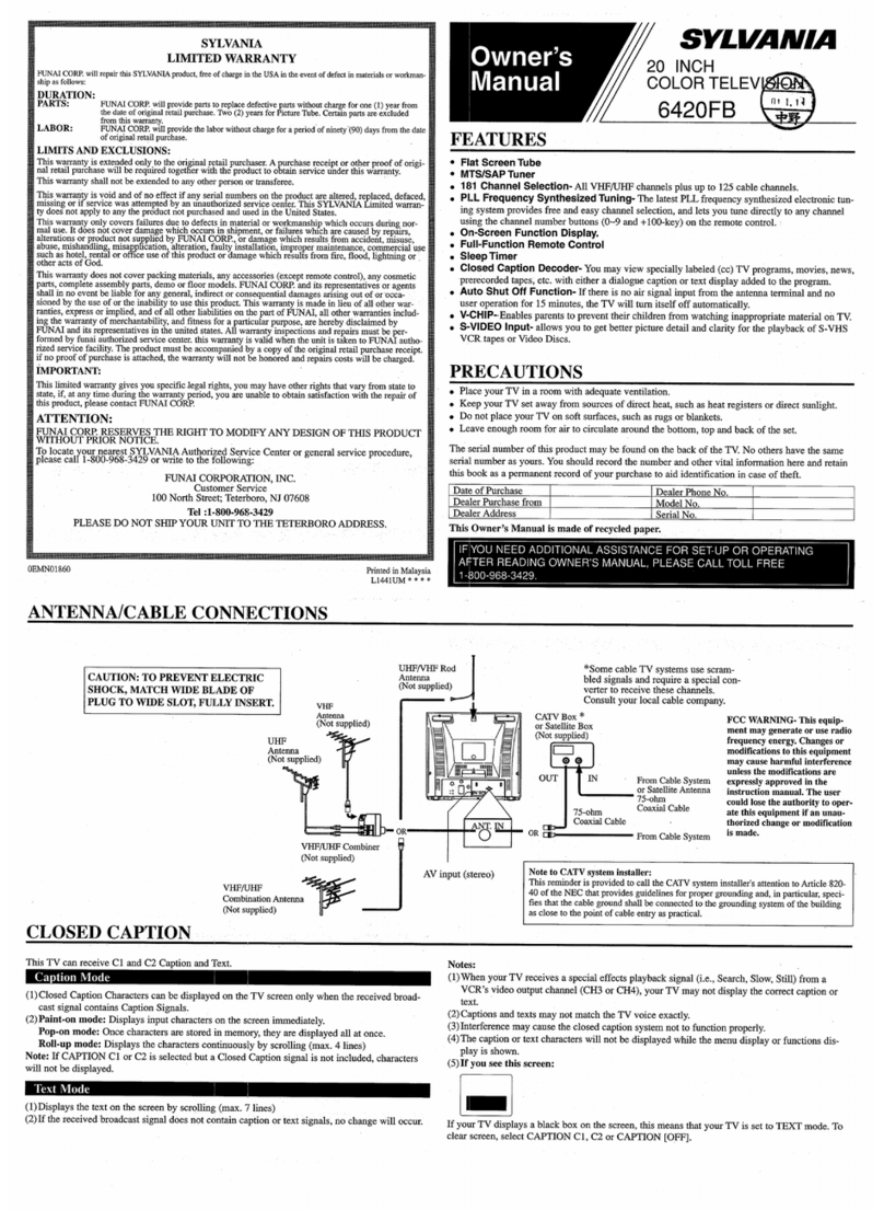 Sylvania 6420FB User manual