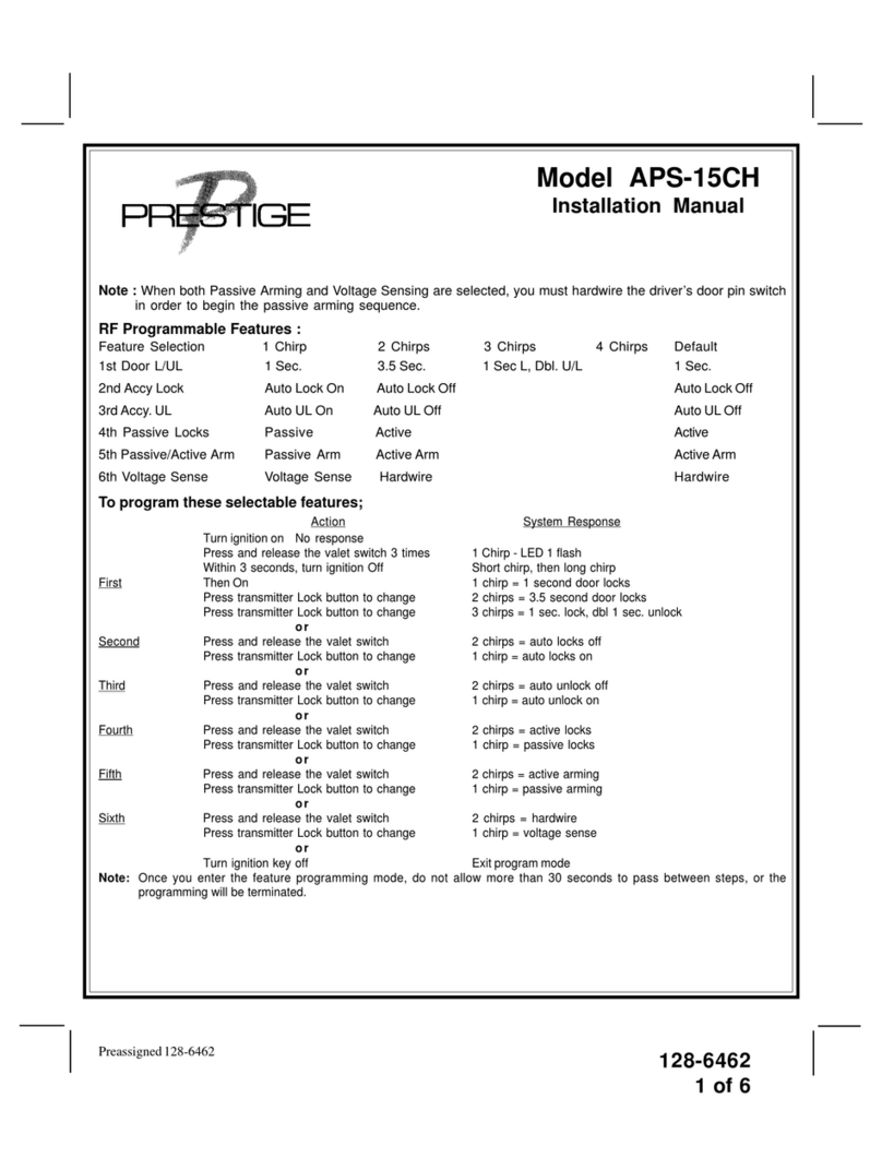 Prestige 1286462 installation manual
