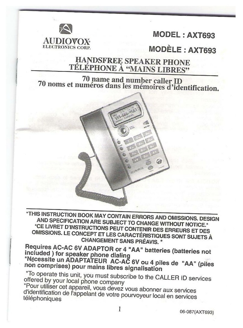 Audiovox AXT693 User manual