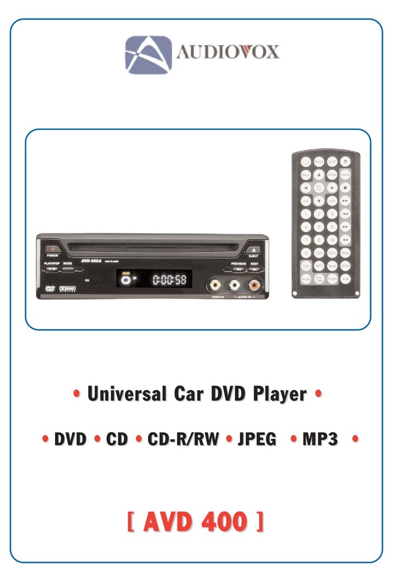 Audiovox AVD400 - AVD 400 - DVD Player User manual