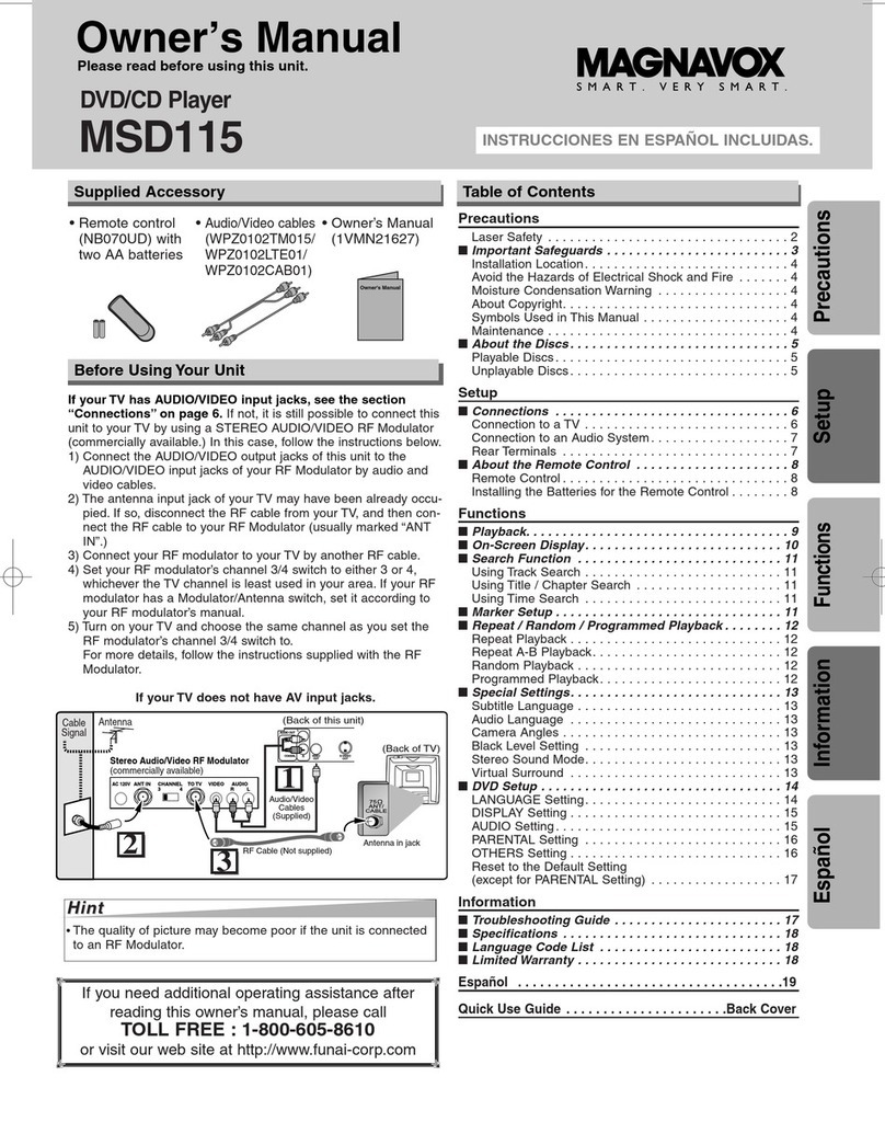 Magnavox MSD115 User manual
