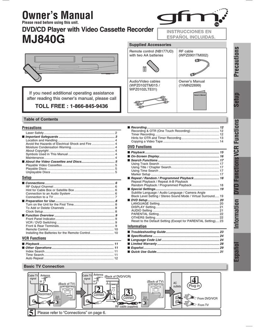 gfm MJ840G owner's manual