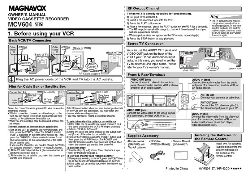 Magnavox MCV604 User manual