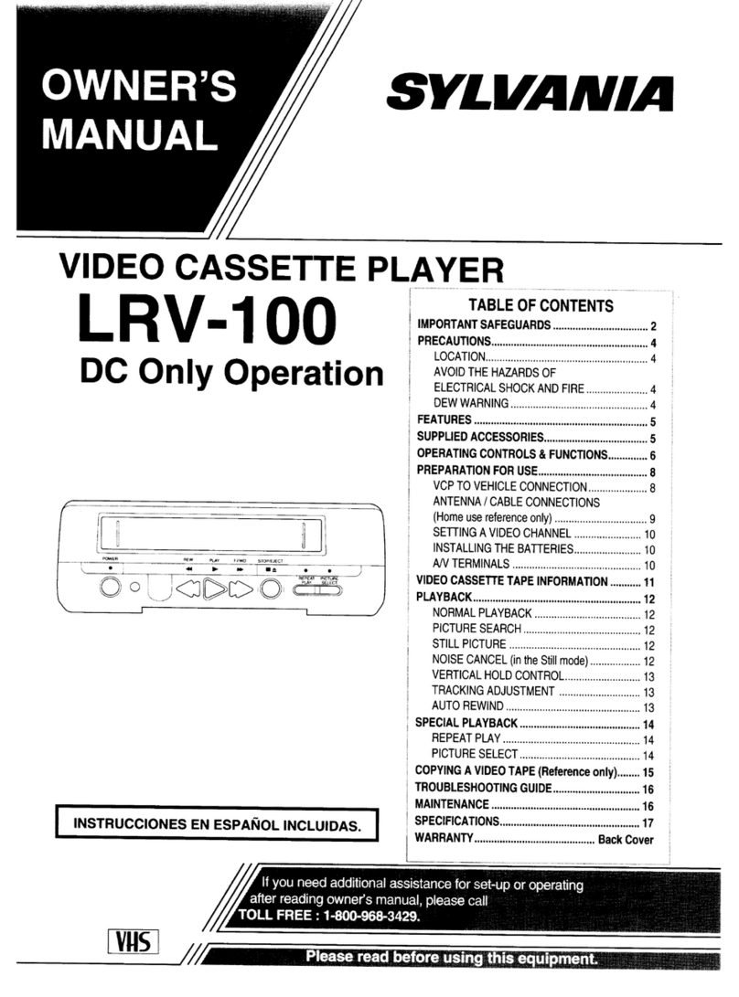 Sylvania LRV100 User manual