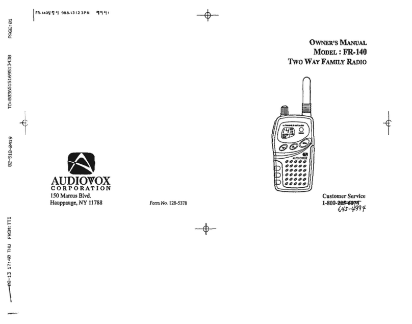 Audiovox FR-140 owner's manual