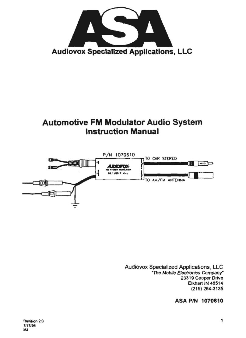 Audiovox 1070610 User manual