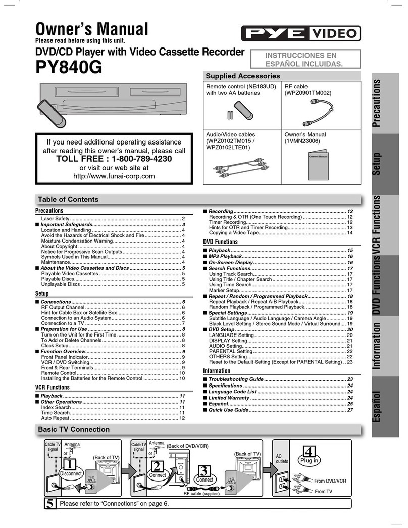 Pye Video PY840G owner's manual