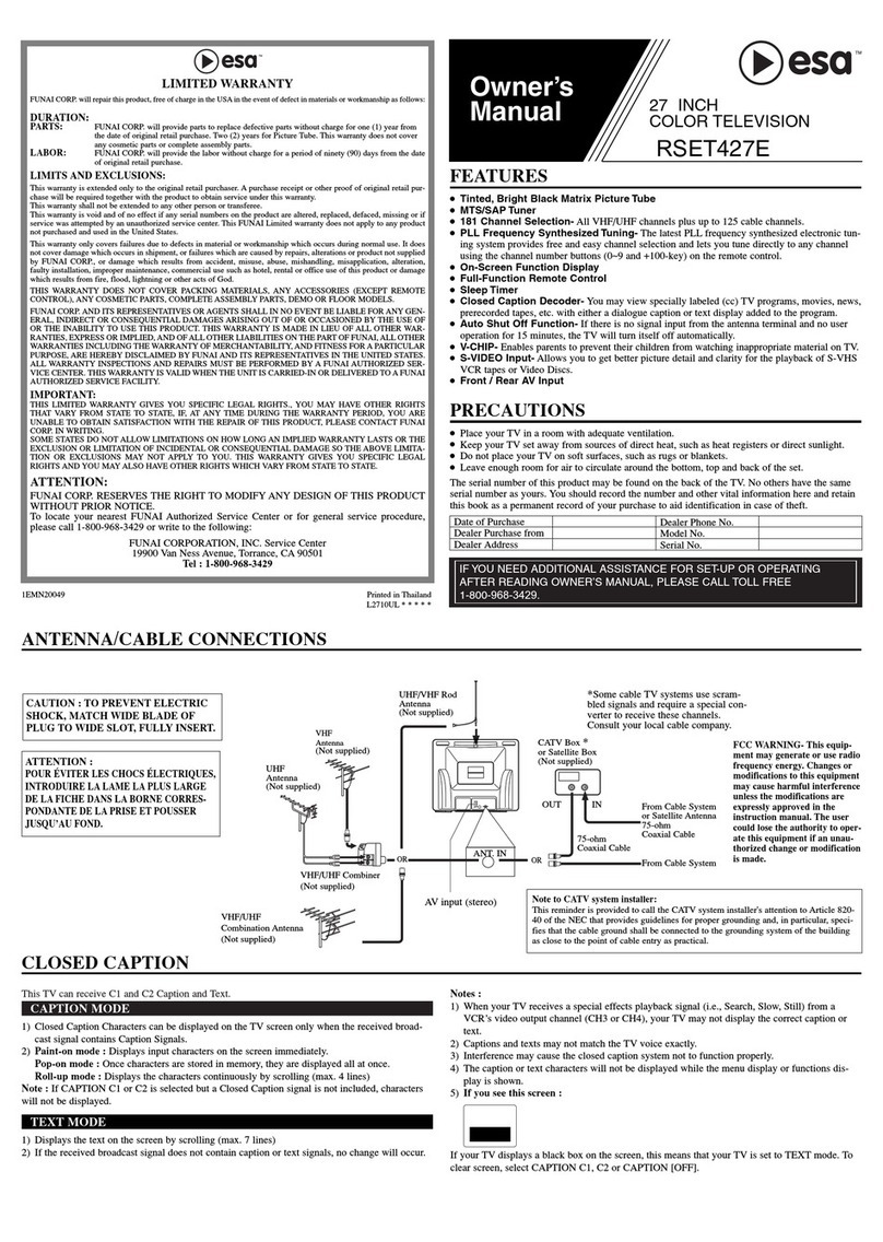 ESA RSET427E owner's manual