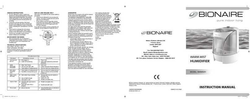 Bionaire BWM5251 User manual Bionaire BWM5251 User manual