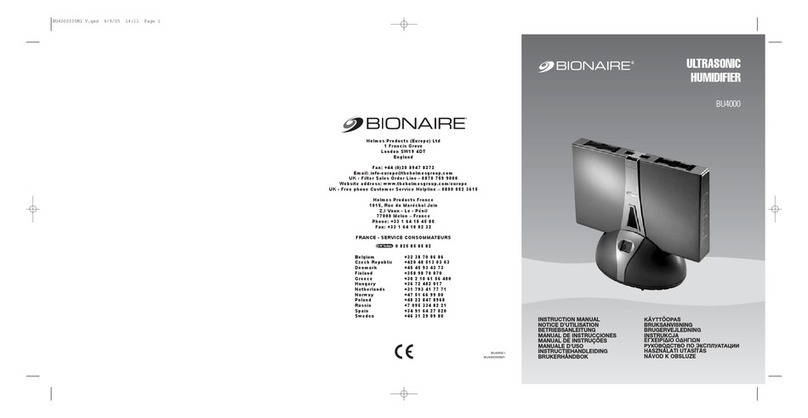 Bionaire BU4000 User manual Bionaire BU4000 User manual