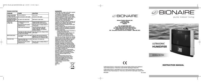 Bionaire BU7000 instruction manual